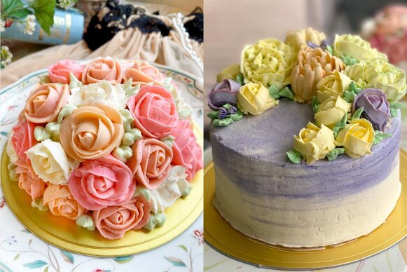 写真：あんフラワーケーキ